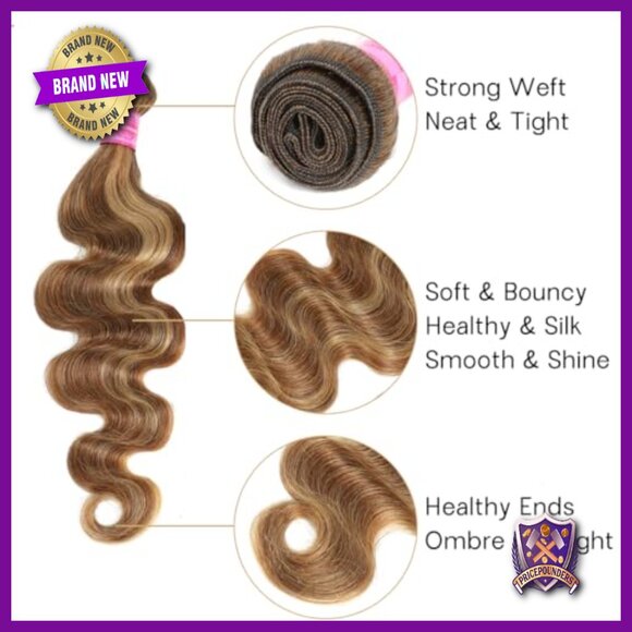 Brazilian Virgin Human Hair Extensions Body Wave 14-30 Inch Sew-In Bundles
